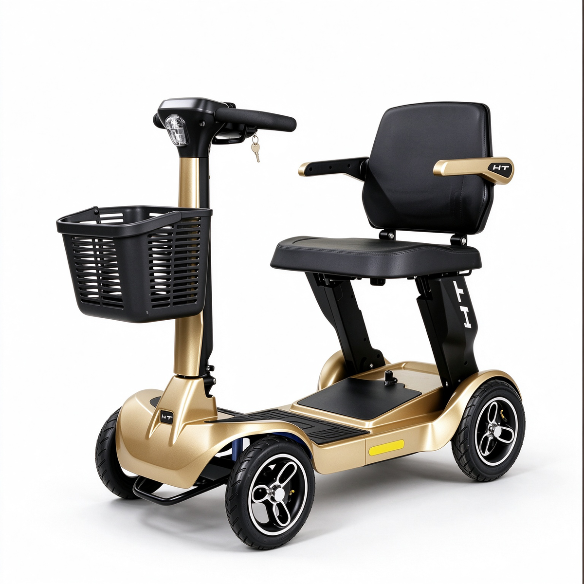 Foldable 4-Wheel Mobility Scooter for Seniors | 40KM Long Range, Anti-Tip Safe Electric Mobility Scooter