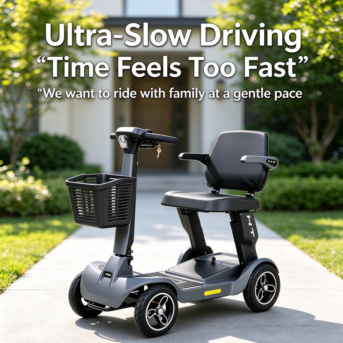 Foldable 4-Wheel Mobility Scooter for Seniors | 40KM Long Range, Anti-Tip Safe Electric Mobility Scooter